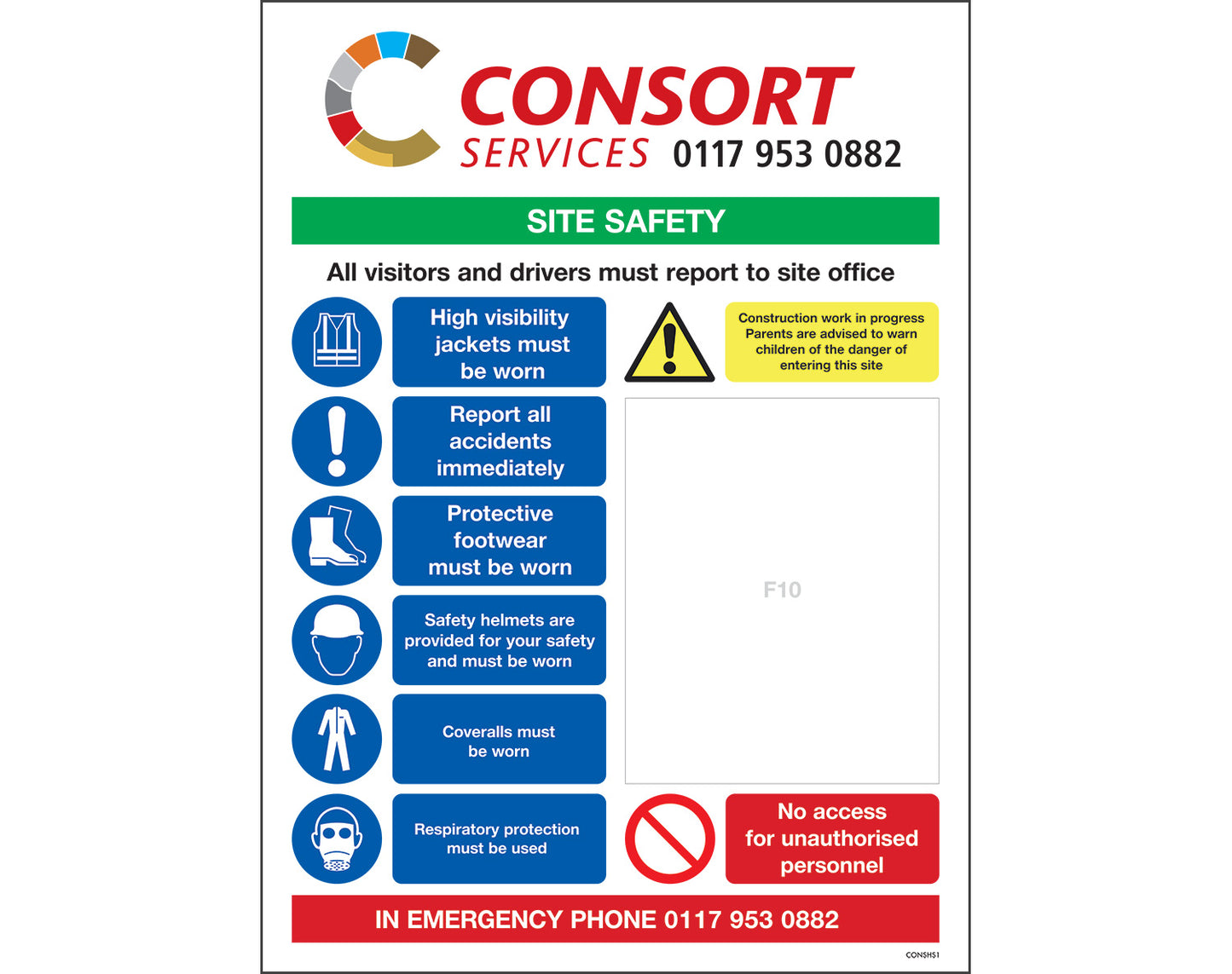 Site Health & Safety Banner/Sign - Branded