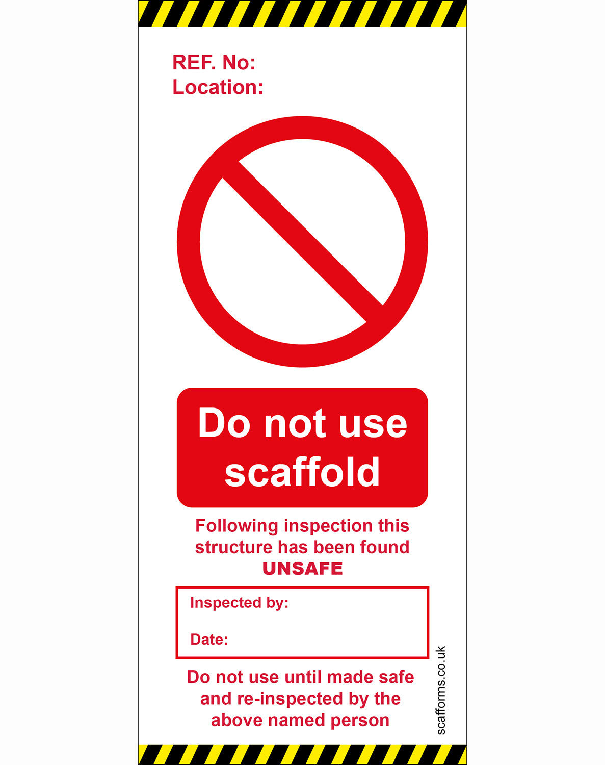 Do not use Scaffold Tags - (Bundle of 50)